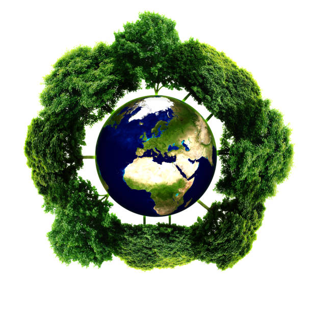 istock Ecology planet with with trees around 531520383