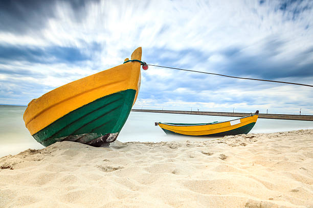 istock Wooden boat on The Baltic shore. 531520625