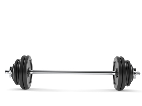 Barbell isolated on white background