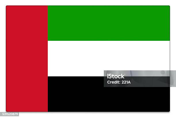 Gloss Flag Of United Arab Emirates On White Stock Photo - Download Image Now - 2015, All Middle Eastern Flags, Black Color