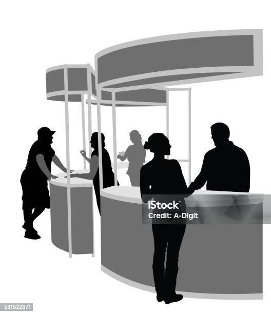 Volunteers Stock Illustration - Download Image Now - Kiosk, Outline, Kitchen Counter