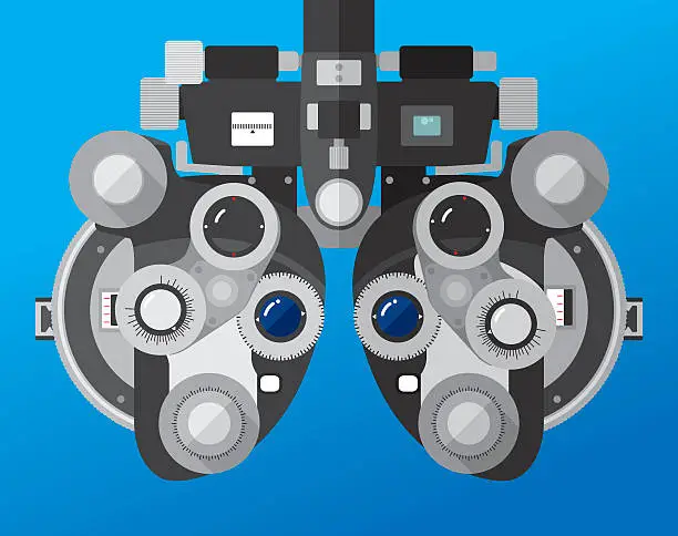 Vector illustration of Phoropter Eye Exam Machine