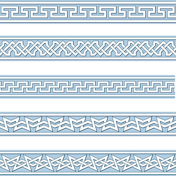 Edges of medieval style(knot) Some edges of medieval style(knot). byzantine pattern stock illustrations