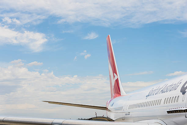 Qantas passenger aircraft stock photo