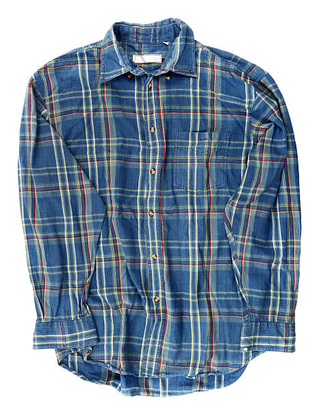 istock Man's blue cotton plaid shirt 531534801