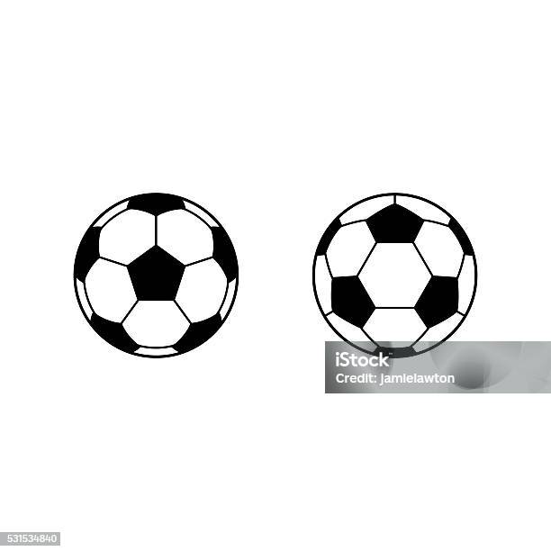 Football Soccer Ball Vector Icons Stock Illustration - Download Image Now - Soccer Ball, Soccer, Vector