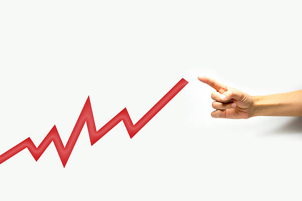 positive business chart or stock quotation on white