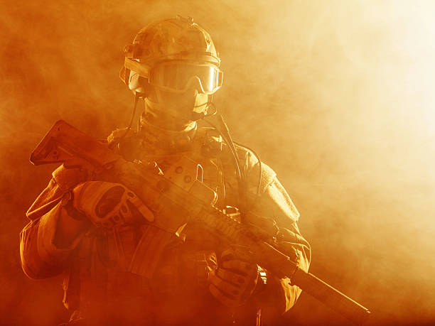 istock Special forces soldier in the fire 531536319