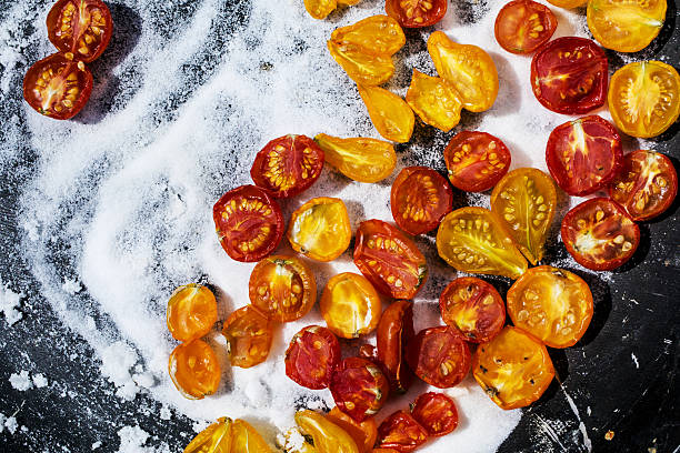 istock Yellow and red tomatoes dried in the sun 531536826