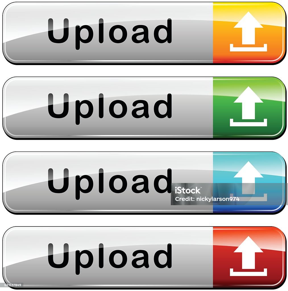 Ulpoad Button Examples Upload Buttons Stock Illustration - Download Image Now - 2015, Arrow ...