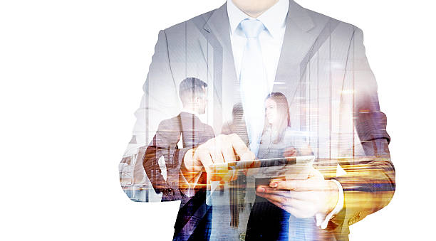 istock Businessman with pad multiexposure 531539056