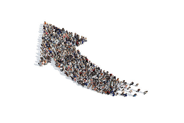 istock Group of people forming a directional arrow sign 531540540