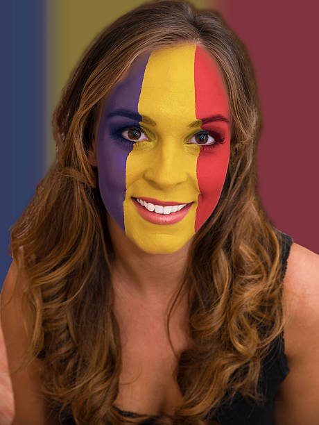 istock Face with flag of Romania 531549598