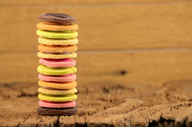 fancy cookie on wooden table