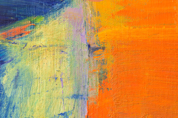 istock Abstract painted orange green and blue art backgrounds. 531551716