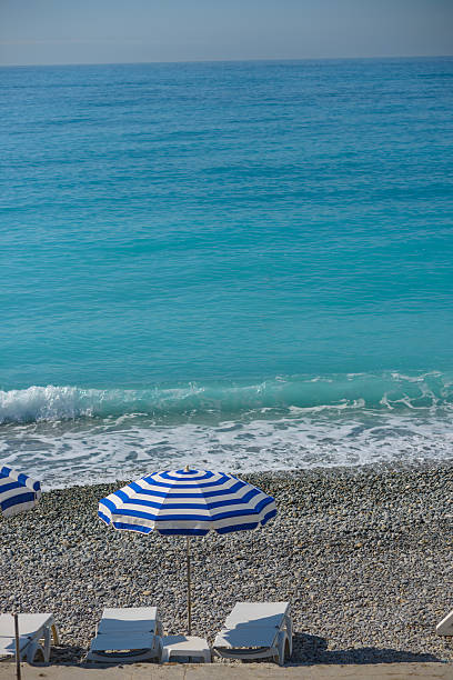 Beach with Parasol in Nice, France