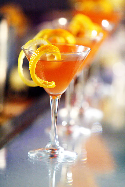 Orange cocktail drink with zest