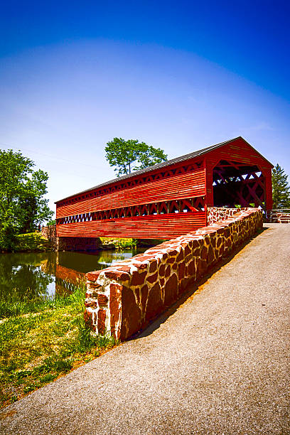 istock Sachs Covered Red Bridge at Marsh Creek in Pennsylvania 531556580
