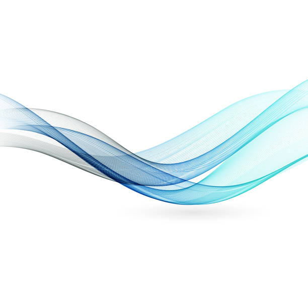 Abstract color wave design element Abstract blue color wave design element. Blue wave gray smoke overlay stock illustrations