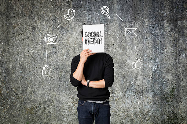 istock Young businessman present social media communication concept 531558796