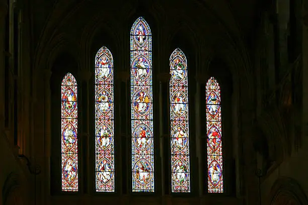 Beautiful stain glass window in Christ's Church Dublin, Ireland.