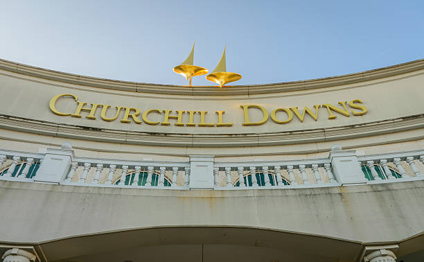 Main Entrance to Churchill Downs Louisville Kentucky, USA - May 15, 2016. Main Entrance to Churchill Downs where the Kentucky Derby is held on the first Saturday in May. tournament of roses stock pictures, royalty-free photos & images