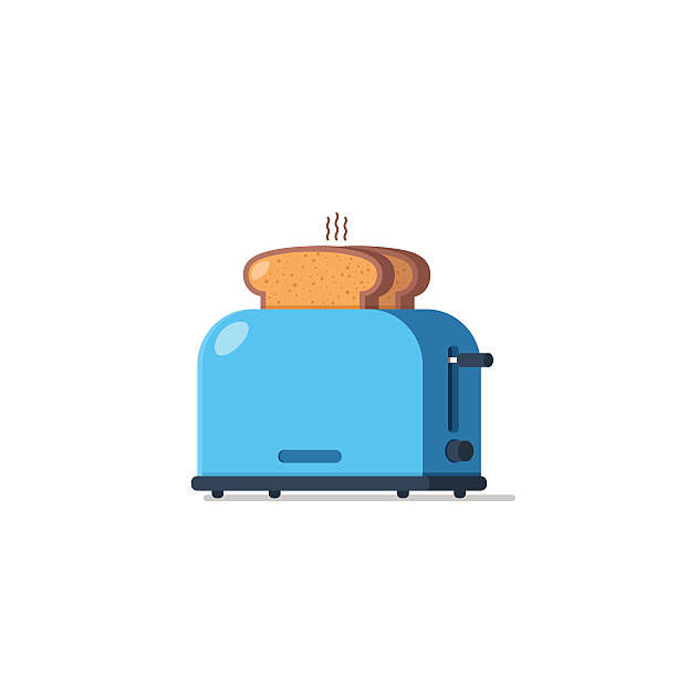 toaster und brot - getoastet stock-grafiken, -clipart, -cartoons und -symbole