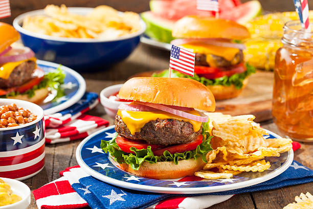 istock Homemade Memorial Day Hamburger Picnic 531564216