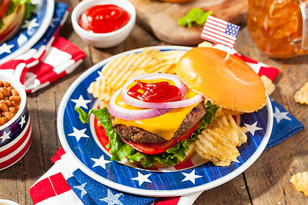 istock Homemade Memorial Day Hamburger Picnic 531564586