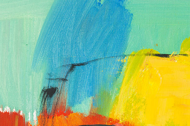 istock Abstract painted yellow green and blue art backgrounds. 531566158
