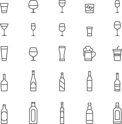 Drink, alcohol, icon, icon set, cocktail, beer.