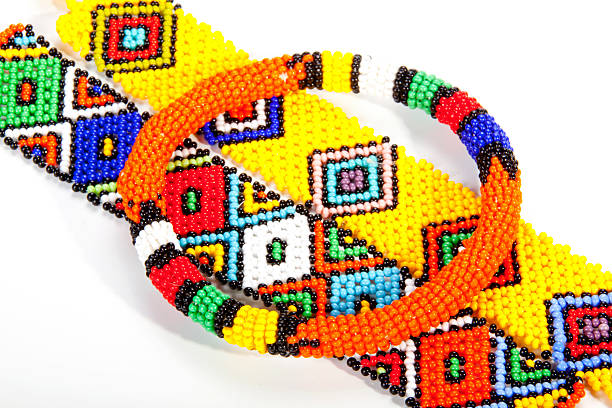 istock Circular Beaded Zulu Armband Atop Two Wristbands 531569967