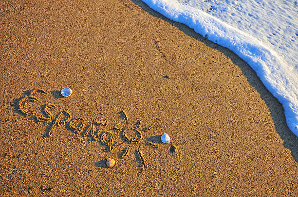 istock Spain sign on the beach 531579381