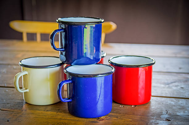 Tin Mugs stock photo