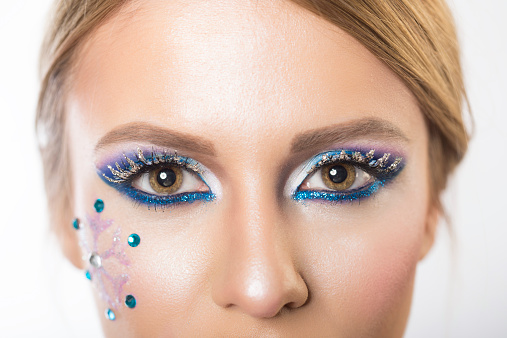 Beautiful makeup with zircons