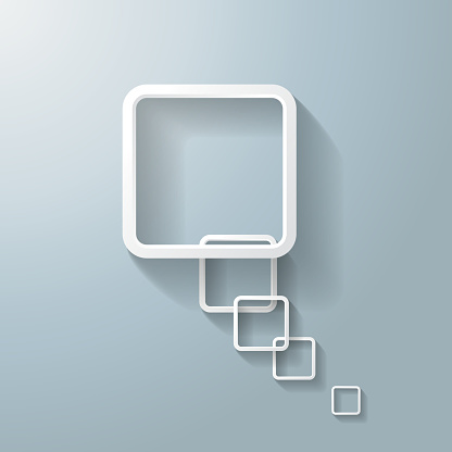 Abstract rectangle speech bubble on the grey background. Eps 10 vector file..