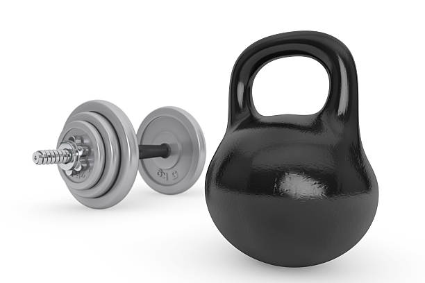 istock Fitness concept. Kettlebell and dumbbell 531582603