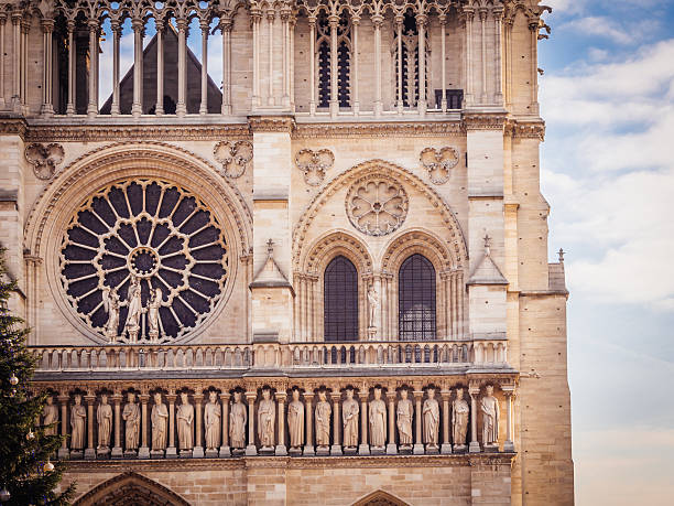 Notre Dame of Paris church cathedral - before big fire and destruction in 2019.