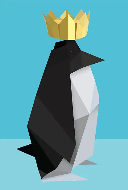 Vector illustration of Penguin Polygon