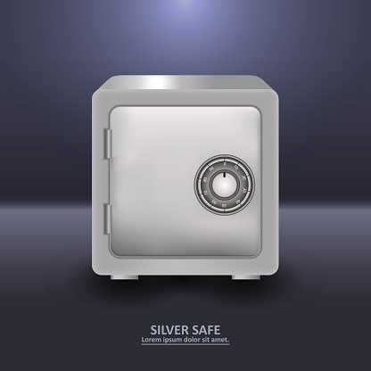 Silver Security Lock Silver Security Safe With Combination Lock Stock Illustration ...