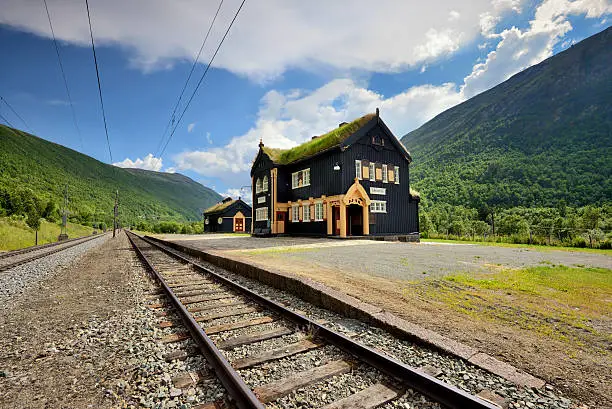 Small railway station, Norway