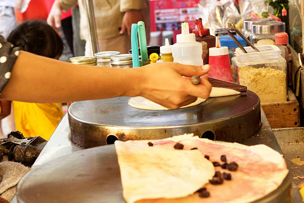 istock Making  crepe banana chocolate crispy pancake 531597631