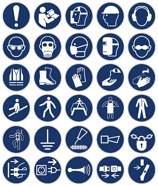 High quality Standard Mandatory action sign collection vector art illustration