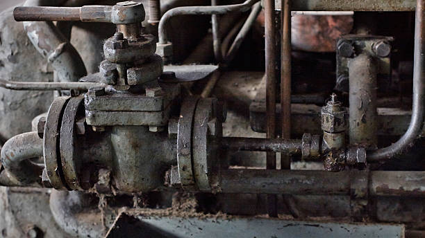istock Old factory machine parts close up 531598165