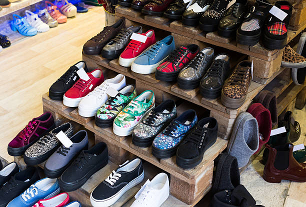 istock Counter with color shoes 531600415
