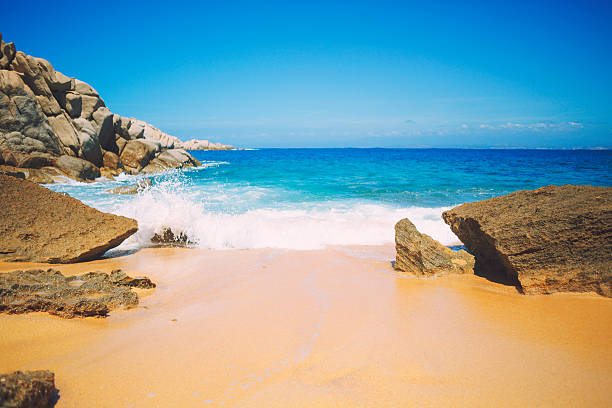 Silent beach at the Mediterranean beach / Italia / Sardinia / Capo Testa