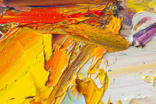 istock Abstract painted red yellow and blue art backgrounds. 531603334