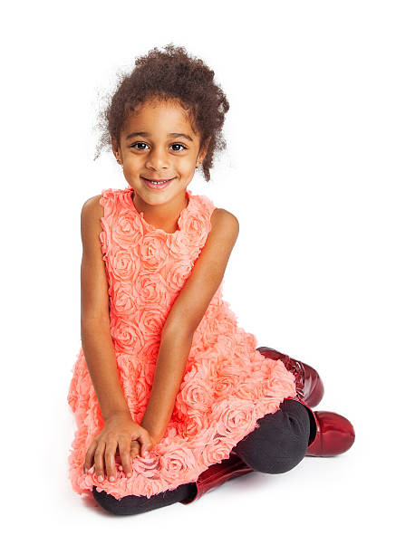 istock Happy Mixed Race Girl on White 531603676