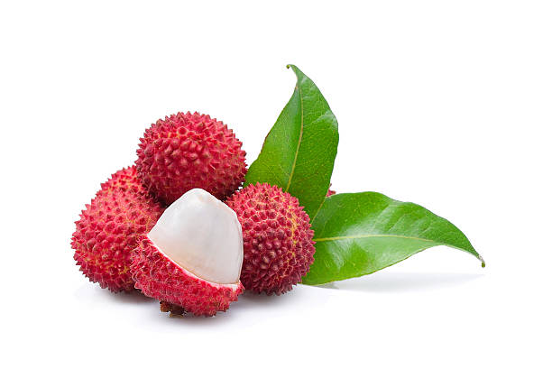lychees isolated on the white background