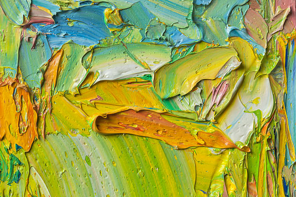 istock Abstract painted green yellow and blue art backgrounds. 531604904